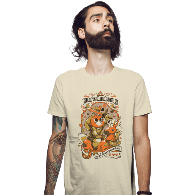 Daily_Deal_Shirts Fitted Shirts, Mens / Small / Sand Kitty's Awakening