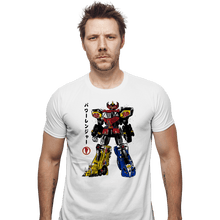 Load image into Gallery viewer, Daily_Deal_Shirts Fitted Shirts, Mens / Small / White Mighty Morphin Megazord Sumi-e
