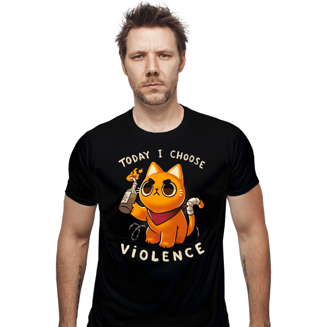 Daily_Deal_Shirts Fitted Shirts, Mens / Small / Black Today I Choose Violence