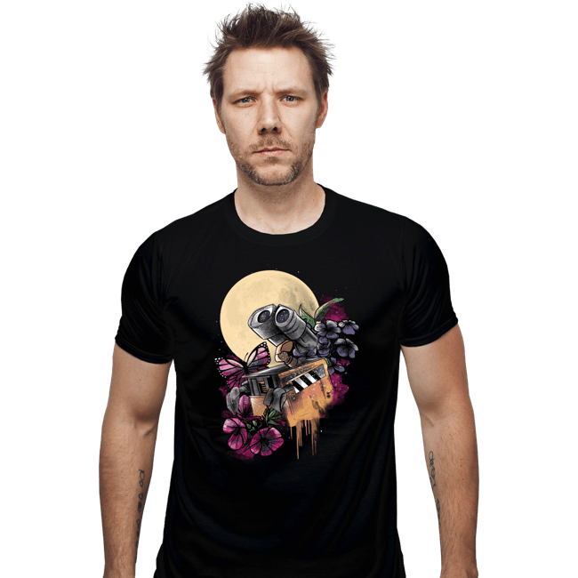 Daily_Deal_Shirts Fitted Shirts, Mens / Small / Black Moonlight Wall-E