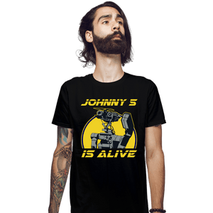 Secret_Shirts Fitted Shirts, Mens / Small / Black Johnny 5 Alive