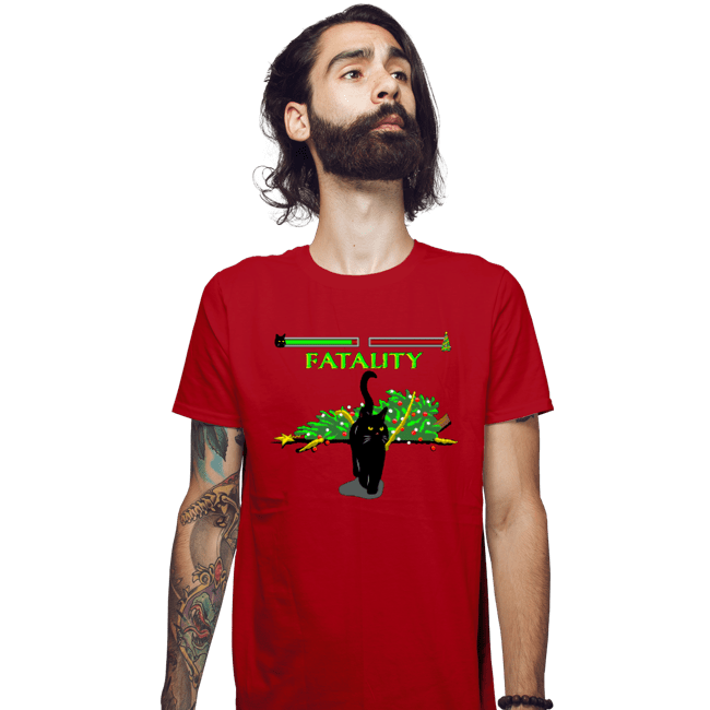Daily_Deal_Shirts Fitted Shirts, Mens / Small / Red Christmas Kombat