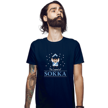 Load image into Gallery viewer, Shirts Fitted Shirts, Mens / Small / Navy The Legend Of Sokka
