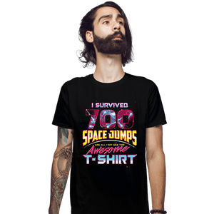 Shirts Fitted Shirts, Mens / Small / Black I Survived 700 Space Jumps