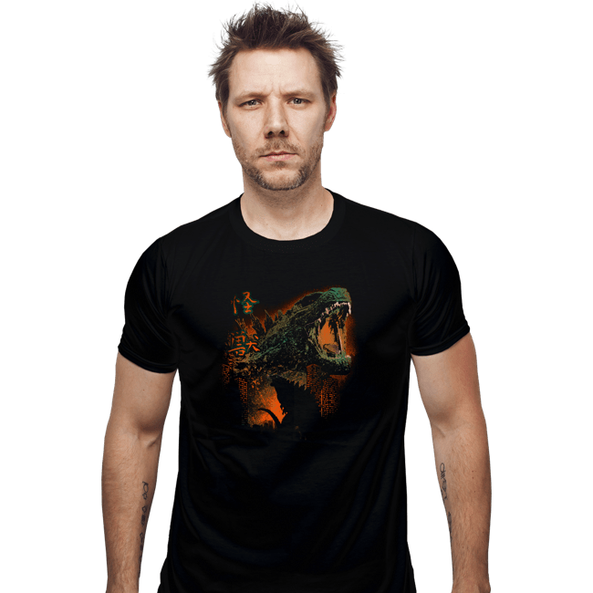 Daily_Deal_Shirts Fitted Shirts, Mens / Small / Black Prehistoric Kaiju