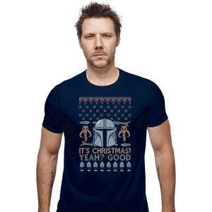 Shirts Fitted Shirts, Mens / Small / Navy Mandalorian Christmas