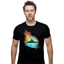 Load image into Gallery viewer, Shirts Fitted Shirts, Mens / Small / Black Sunset On Koholint
