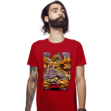 Load image into Gallery viewer, Daily_Deal_Shirts Fitted Shirts, Mens / Small / Red Mechanical Madman
