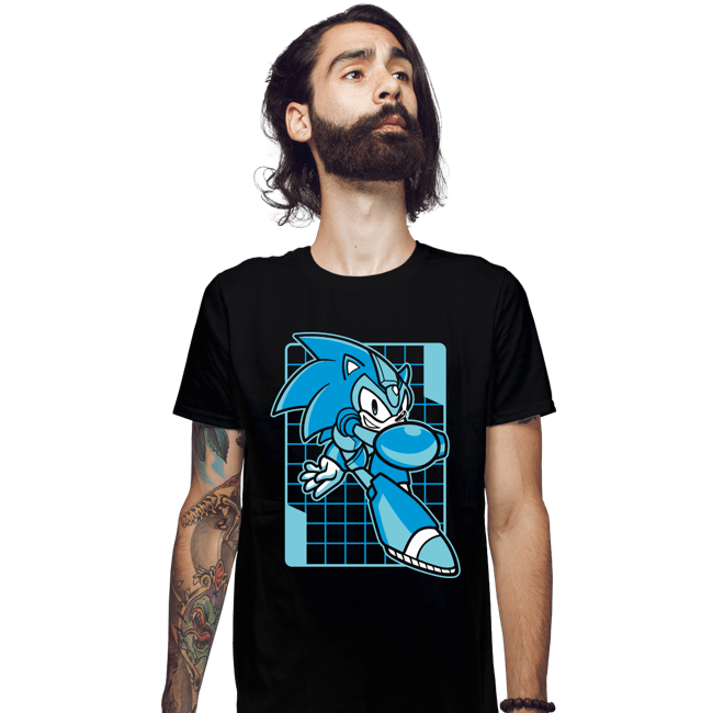 Daily_Deal_Shirts Fitted Shirts, Mens / Small / Black Mega Sonic