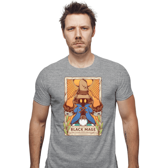 Secret_Shirts Fitted Shirts, Mens / Small / Sports Grey Black Mage Tarot Card