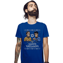 Load image into Gallery viewer, Daily_Deal_Shirts Fitted Shirts, Mens / Small / Royal Blue Celebrate Hanukkah
