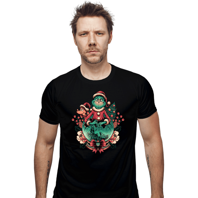 Daily_Deal_Shirts Fitted Shirts, Mens / Small / Black Too Grumpy For Christmas