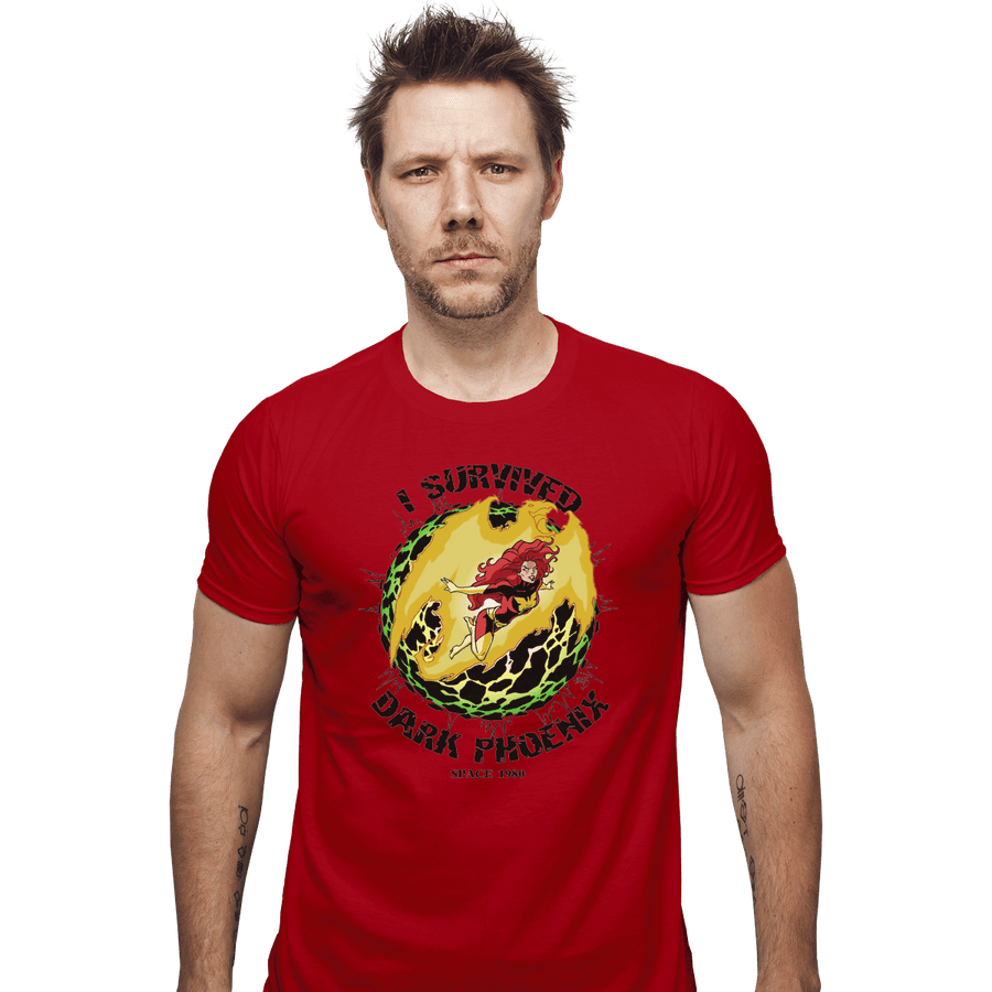 Shirts Fitted Shirts, Mens / Small / Red I Survived Dark Phoenix