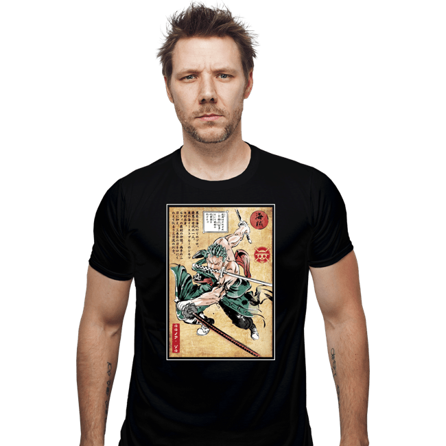 Daily_Deal_Shirts Fitted Shirts, Mens / Small / Black Pirate Hunter Woodblock