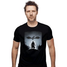 Load image into Gallery viewer, Shirts Fitted Shirts, Mens / Small / Black Skyrim Dragon Hunting
