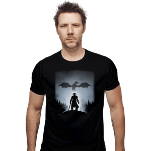 Shirts Fitted Shirts, Mens / Small / Black Skyrim Dragon Hunting