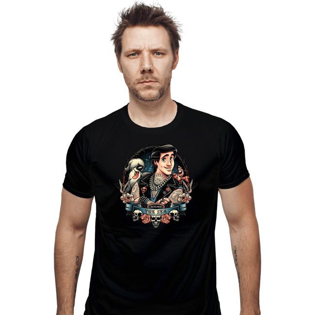 Daily_Deal_Shirts Fitted Shirts, Mens / Small / Black Explore The Sea