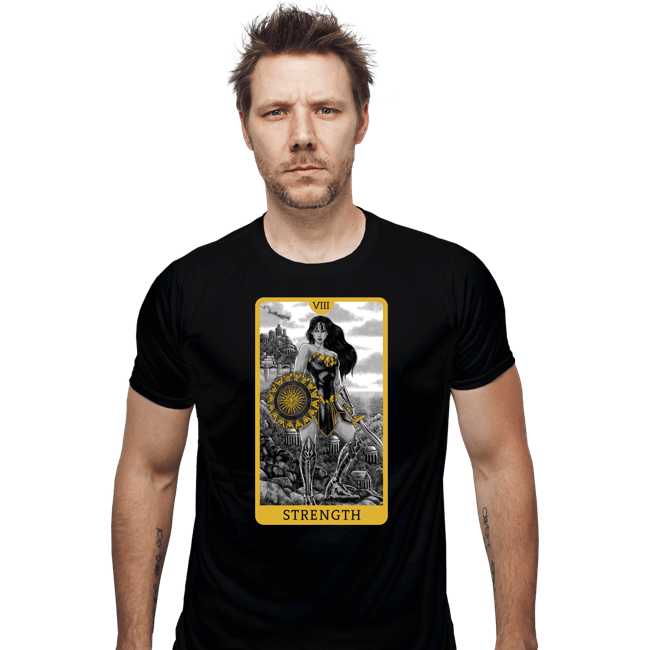 Daily_Deal_Shirts Fitted Shirts, Mens / Small / Black JL Tarot - Strength