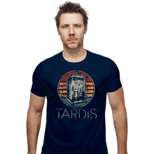 Load image into Gallery viewer, Shirts Fitted Shirts, Mens / Small / Navy Vintage Tardis
