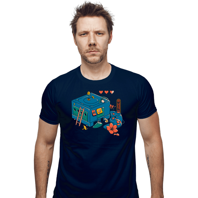 Daily_Deal_Shirts Fitted Shirts, Mens / Small / Navy Gamecube Remix