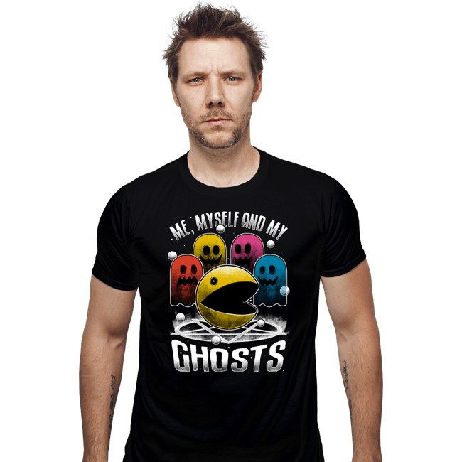 Daily_Deal_Shirts Fitted Shirts, Mens / Small / Black Me Myself And My Ghosts