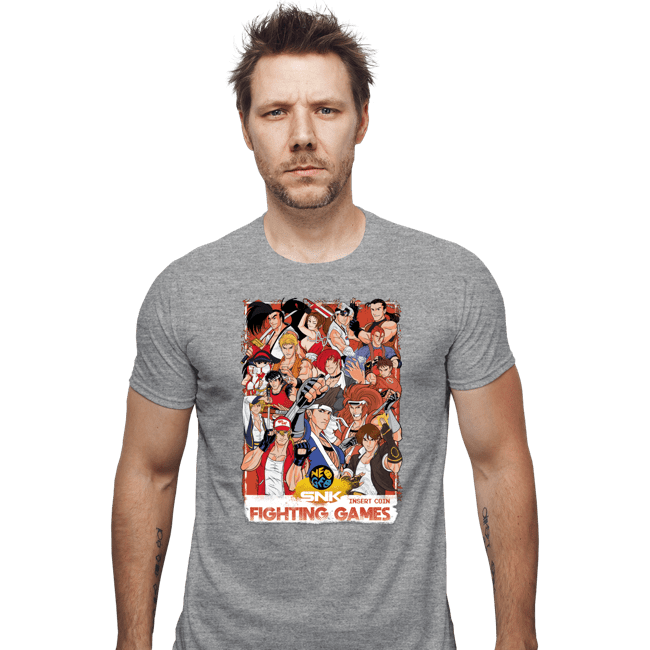 Daily_Deal_Shirts Fitted Shirts, Mens / Small / Sports Grey SNK Fight