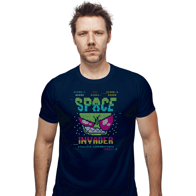 Secret_Shirts Fitted Shirts, Mens / Small / Navy Space Invader Zim