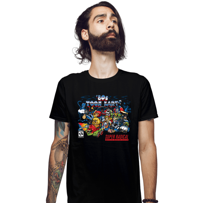 Daily_Deal_Shirts Fitted Shirts, Mens / Small / Black 80s Toon Kart