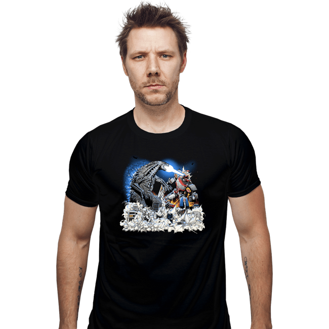 Secret_Shirts Fitted Shirts, Mens / Small / Black Godzilla V Megazord