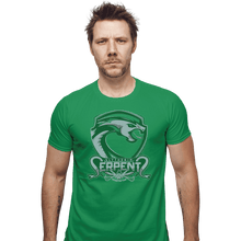 Load image into Gallery viewer, Shirts Fitted Shirts, Mens / Small / Irish Green Slytherin Serpents
