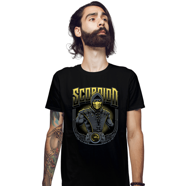 Daily_Deal_Shirts Fitted Shirts, Mens / Small / Black Scorpion Crest