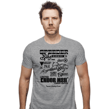 Load image into Gallery viewer, Daily_Deal_Shirts Fitted Shirts, Mens / Small / Sports Grey Speeder Bike Garage
