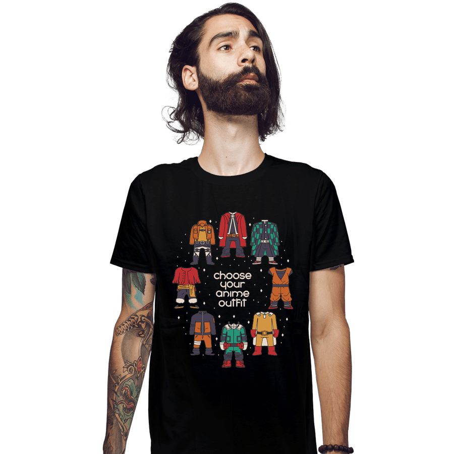 Shirts Fitted Shirts, Mens / Small / Black Choose Your Anime Outfit