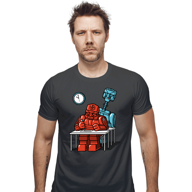 Secret_Shirts Fitted Shirts, Mens / Small / Charcoal Robot Exam