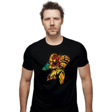 Load image into Gallery viewer, Shirts Fitted Shirts, Mens / Small / Black Metroid - Galactic Bounty Hunter
