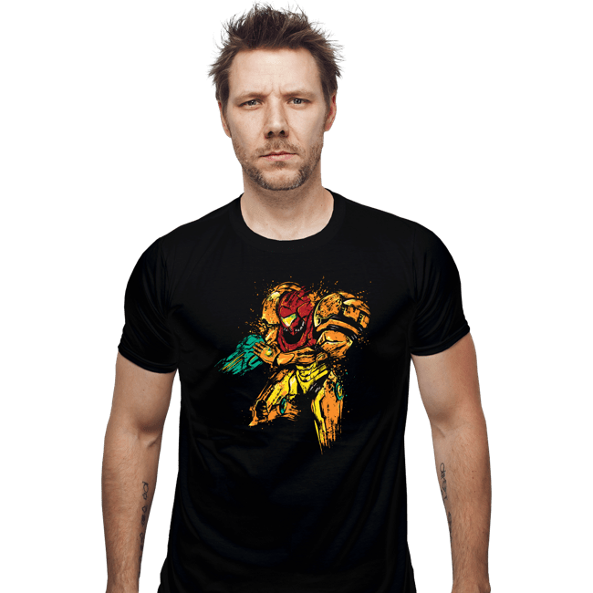 Shirts Fitted Shirts, Mens / Small / Black Metroid - Galactic Bounty Hunter