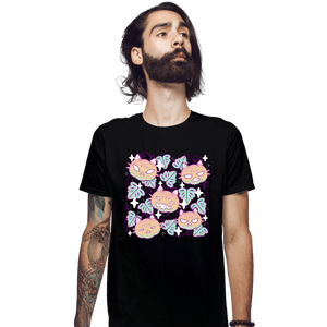 Daily_Deal_Shirts Fitted Shirts, Mens / Small / Black Pumpkin Cat Garden