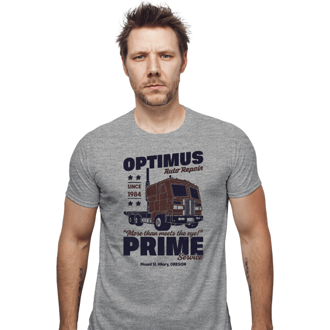 Daily_Deal_Shirts Fitted Shirts, Mens / Small / Sports Grey Optimus Garage
