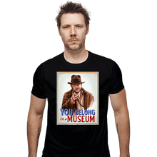 Load image into Gallery viewer, Daily_Deal_Shirts Fitted Shirts, Mens / Small / Black You Belong In A Museum
