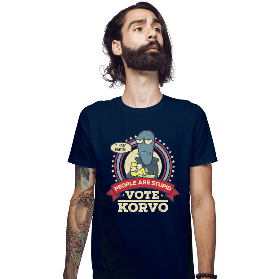 Shirts Fitted Shirts, Mens / Small / Navy Vote Korvo