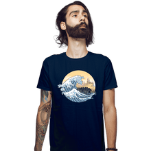 Load image into Gallery viewer, Daily_Deal_Shirts Fitted Shirts, Mens / Small / Navy The Great Wave of the Ringwraiths
