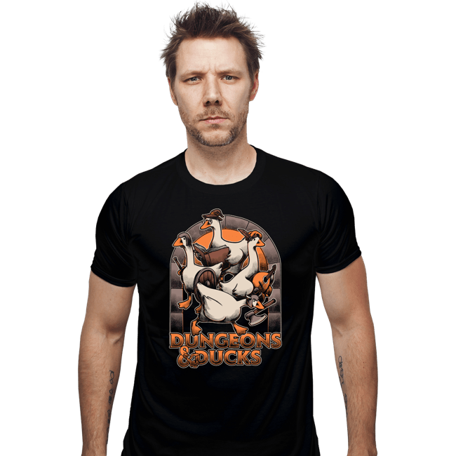 Daily_Deal_Shirts Fitted Shirts, Mens / Small / Black Dungeons & Ducks