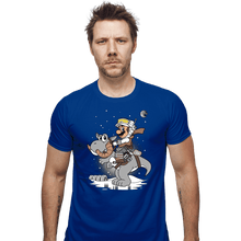 Load image into Gallery viewer, Shirts Fitted Shirts, Mens / Small / Royal Blue Mario Strikes Back

