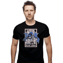 Load image into Gallery viewer, Shirts Fitted Shirts, Mens / Small / Black Join Blue Lions
