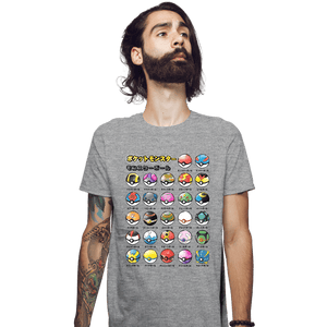 Secret_Shirts Fitted Shirts, Mens / Small / Sports Grey Pokeball Types