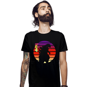 Shirts Fitted Shirts, Mens / Small / Black Sunset Kaiju