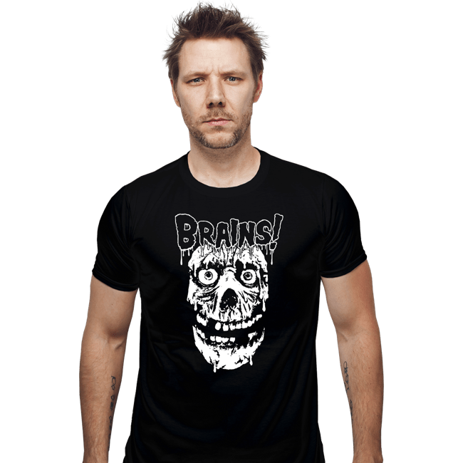 Daily_Deal_Shirts Fitted Shirts, Mens / Small / Black More Brains!
