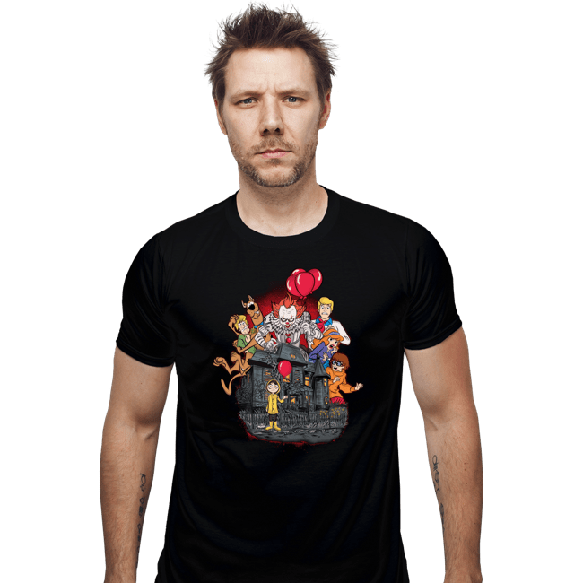 Daily_Deal_Shirts Fitted Shirts, Mens / Small / Black Creepy Clown In Derry Maine