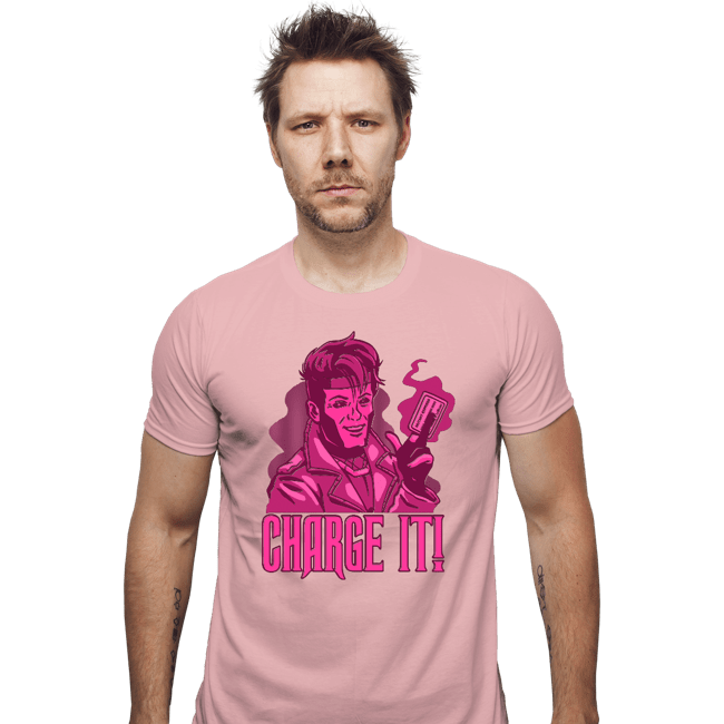 Daily_Deal_Shirts Fitted Shirts, Mens / Small / Pink Charge It!