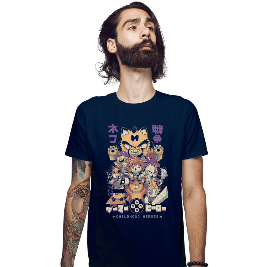 Shirts Fitted Shirts, Mens / Small / Navy Childhood Heroes